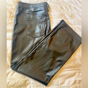 FAUX Leather Pants Trousers Black Junior Size 17 Ladies Size 14